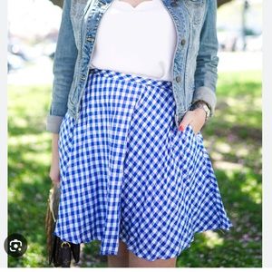 J. Crew blue and white gingham skirt size 12